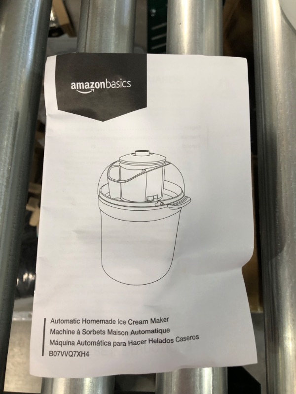 Photo 3 of [DAMAGE] Amazon Basics 1.5 Quart Automatic Homemade Ice Cream Maker