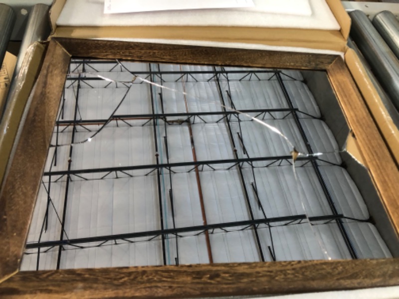Photo 1 of [DAMAGE] AAZZKANG Rustic Wood Mirror 20"X16" 