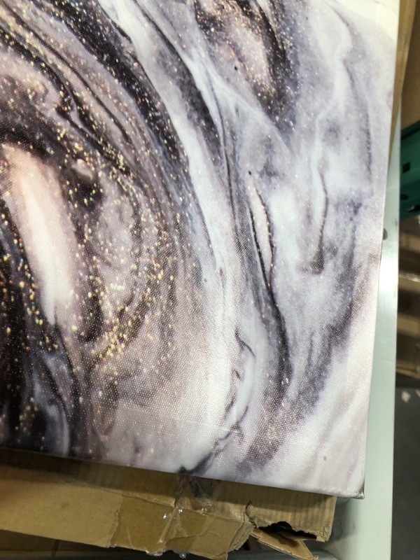 Photo 3 of [DAMAGE] Abstract Marble Texture Painting Wall Art  24x36" Modern Grey Abstract Ink 
