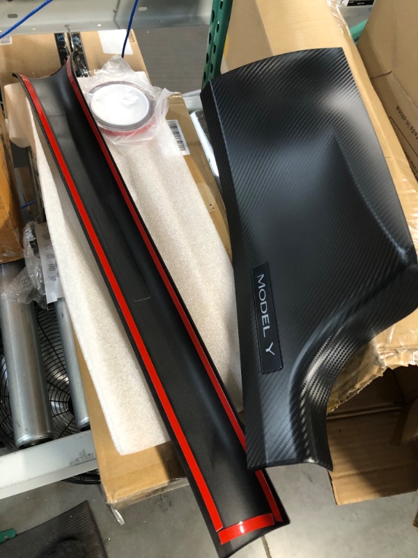 Photo 2 of Topfit for Tesla Model Y Door Sill Protector 5 Seater (NOT Fit 7 Steater) Carbon Fiber Front and Rear Door Car Pedal