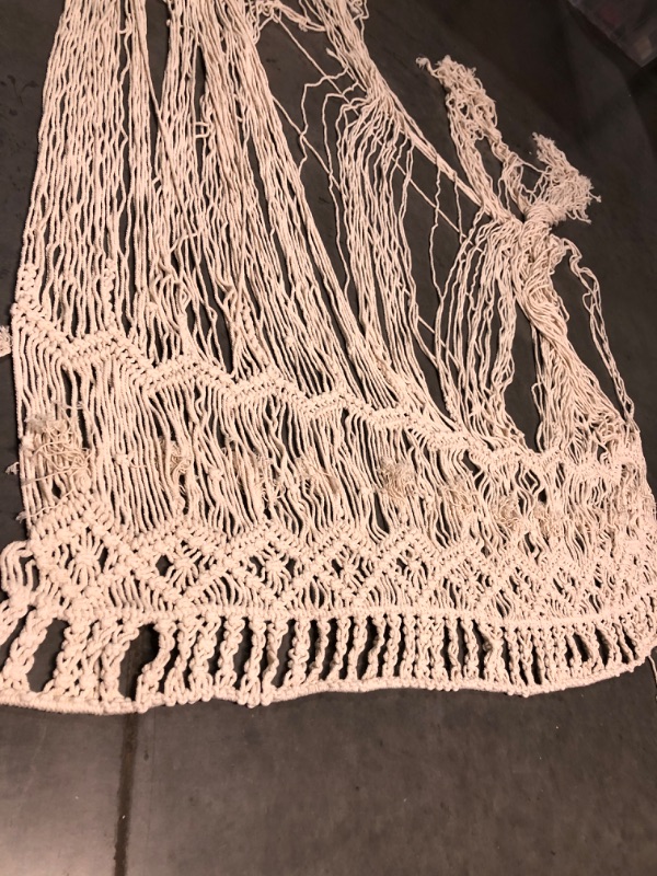 Photo 2 of 55"x76" Macrame Curtain Large Boho Woven Wall Hanging 