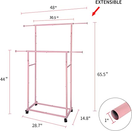 Photo 1 of ***SEE NOTES***Fishat Simple Standard Double Rod Clothing Metal Garment Rack