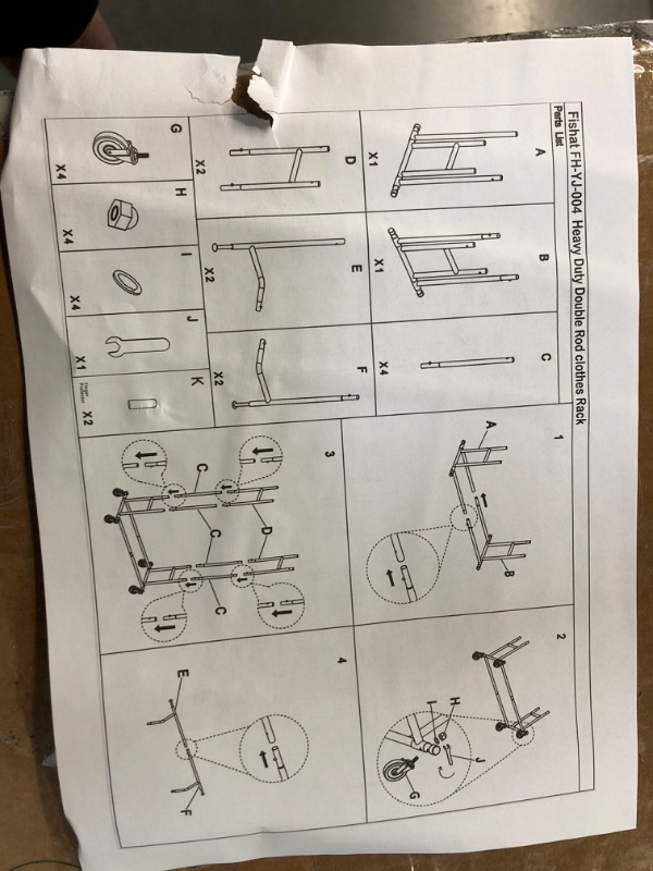 Photo 3 of ***SEE NOTES***Fishat Simple Standard Double Rod Clothing Metal Garment Rack