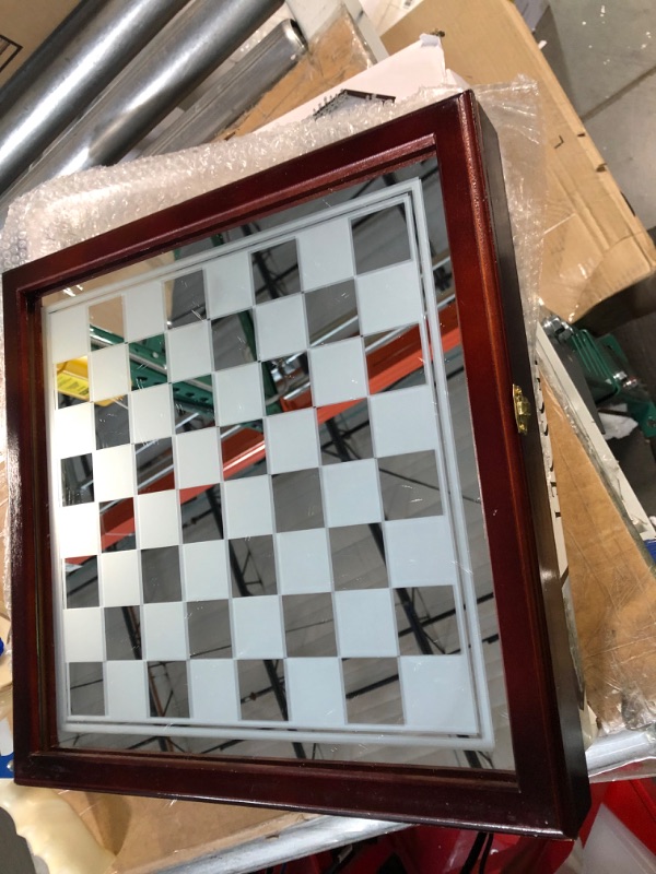 Photo 4 of Glass Chess Set in Wooden Case: Universal Standard Chess Board *LOOKS NEW*