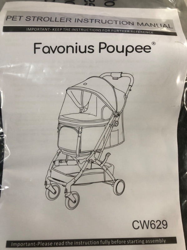 Photo 4 of Favonius poupee Foldable Pet Stroller, Four-Wheel Light Travel Stroller *LOOKS BRAND NEW*