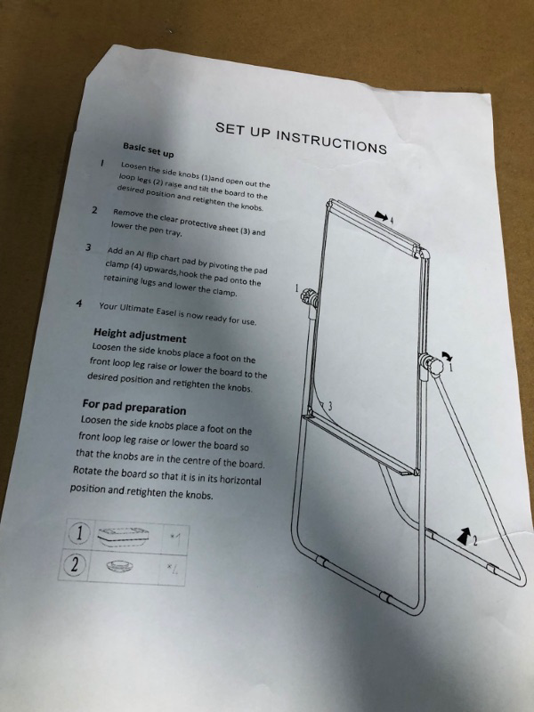 Photo 4 of *SEE NOTES* Ringly White Double Sided U-Shape-Stand Whiteboard, 24 X 36 Inches, Mobile Dry Erase Flip-Chart Board