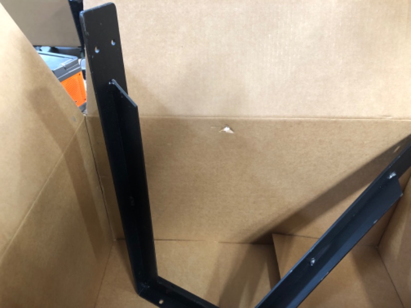 Photo 1 of 20" Black Folding Shelf Brackets Max. Load 550 lb, Heavy Duty DIY Wall Mounted Shelf Bracket Space Saving for Table Work Bench, Pack of 2 Black 20 inches
