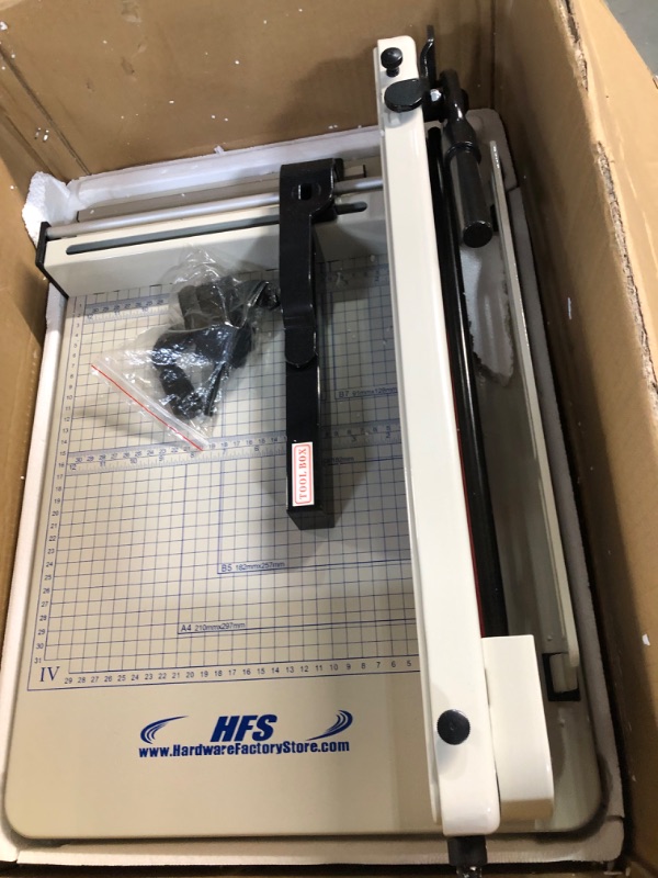 Photo 6 of HFS (R) Heavy Duty Guillotine Paper Cutter -12'' (12'' Paper Cutter) **LOOKS BRAND NEW**