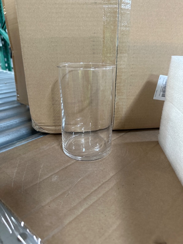 Photo 3 of 12 Pack Clear Glass Cylinder Vases, Table Flowers Vase,for Wedding Decorations and Formal Dinners (6 Inch) 6 Inch-12 Pack