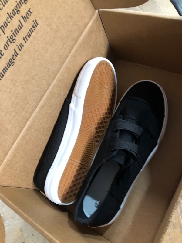 Photo 1 of Adokoo Womens Slip On Shoes Fashion PU Leather Sneaker Casual Walking Shoes 8 Black