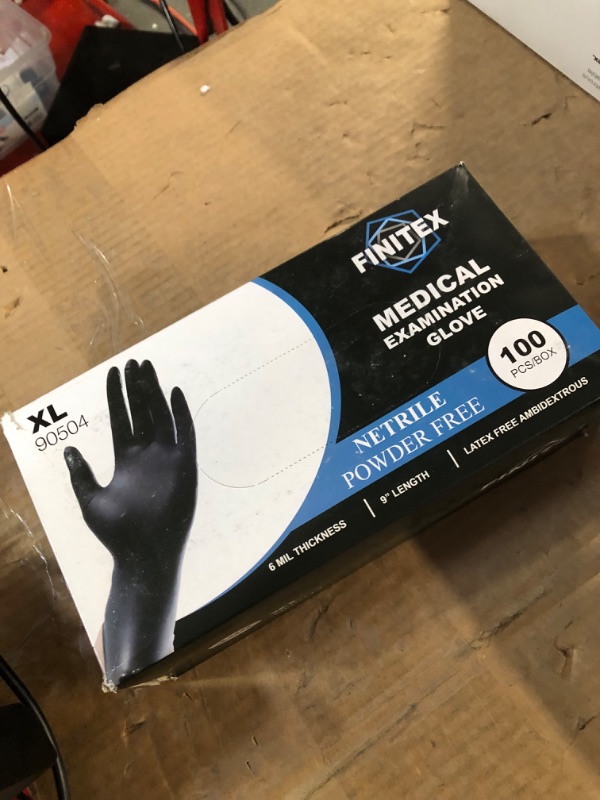Photo 1 of Premium Guard - Nitrile Gloves - Disposable, Powder Free, Latex Rubber Free, 6 mil, Black Nitrile Gloves, 100 gloves per Box Medium