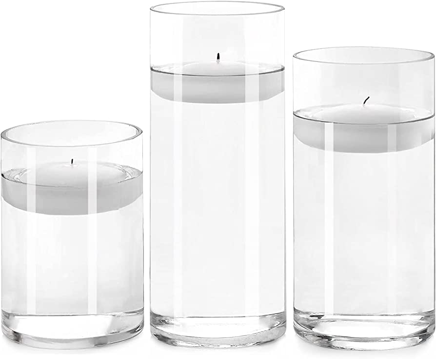 Photo 1 of 5.0 out of 5 stars 3 Reviews
Glass Cylinder Vases for Centerpieces 3 Pack, 6+8+10 Inch Tall Clear Vases in Bulk for Flowers, Glass Floating Candle Holder for Wedding,Party, Event & Office Decor