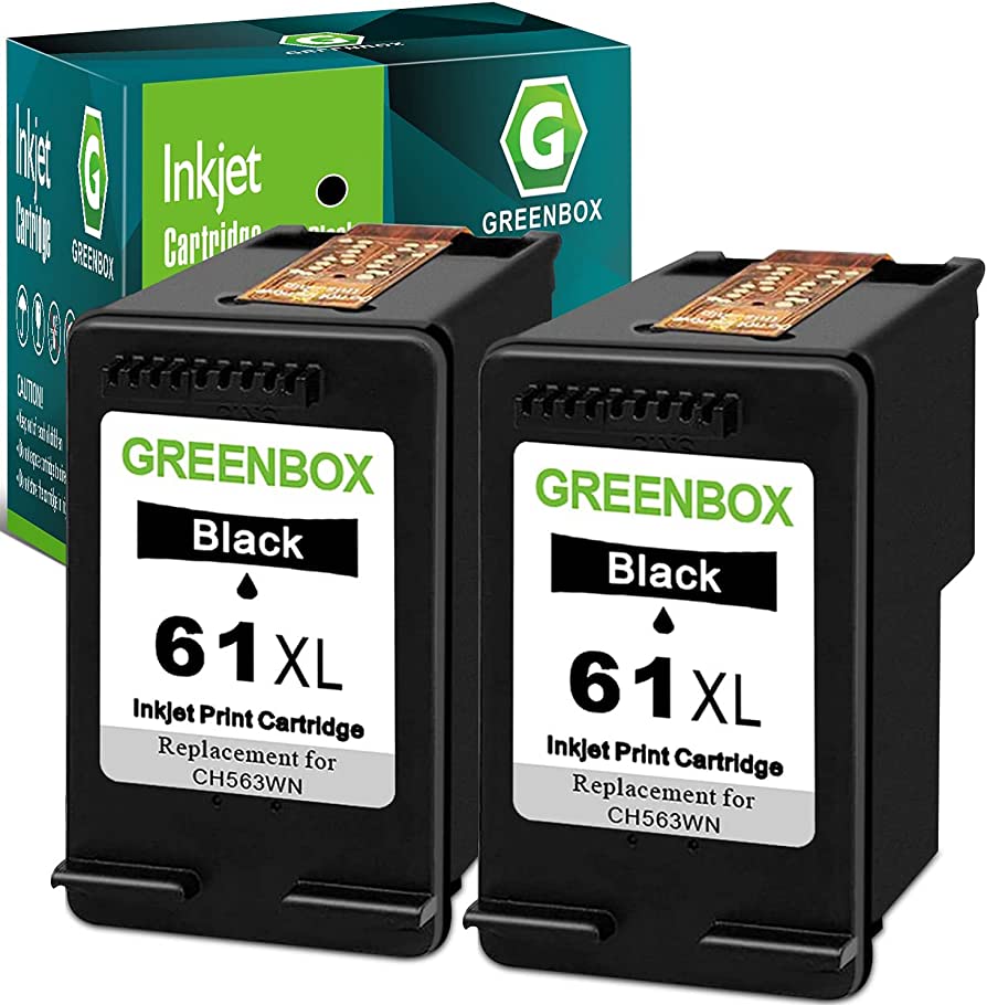 Photo 2 of Brand: GREENBOX
4.3 out of 5 stars 2,497 Reviews
GREENBOX Remanufactured 61 Black Ink Cartridge Replacement for HP 61XL 61 XL for HP Envy 4500 5530 5534 5535 Deskjet 1000 1056 1010 1510 1512 2540 3050 3050A Officejet 2620 Printer (2 Black)