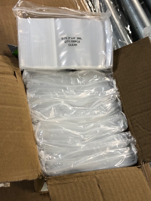 Photo 2 of Clear Plastic Reusable Zip Bags - Bulk GPI Case of 1000 3" x 4"