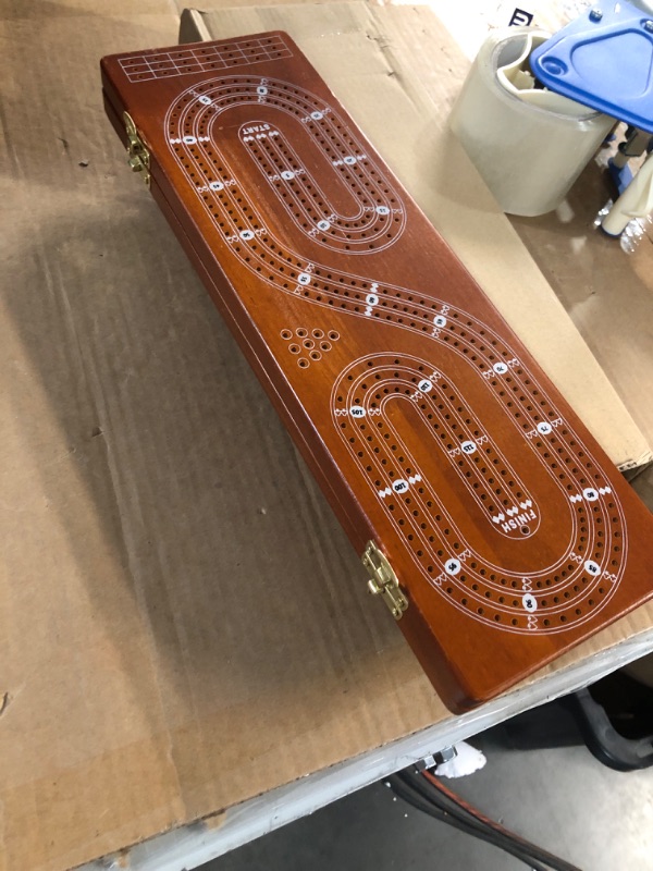 Photo 1 of Cribbage Board Game Set 3 Tracks, Plusvivo Solid Oak Wood Cribbage Boards15.5 X 4.9 X 1.2
