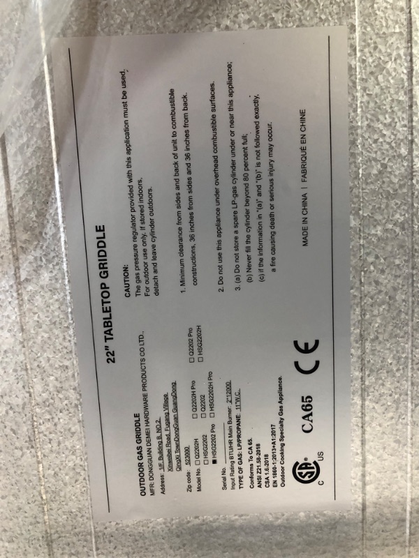 Photo 4 of Hisencn Portable Griddle for Outdoor, Tabletop, Countertop, Kitchen, Tailgating, RV - Nonstick Camping Griddle 348 sq. in. 24000 BTUs Griddle for Gas Grill, 22 Inch, with Carry Bag Non-Stick without Hood 22 Inch