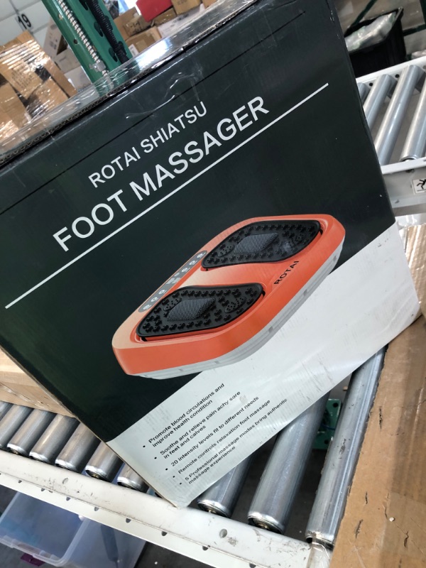 Photo 2 of **SEE NOTES**
ROTAI Vibration Foot Massager Multi Relaxations and Pain Relief Rotating Acupressure Electric Foot Circulation Device with Remote Control Orange Black