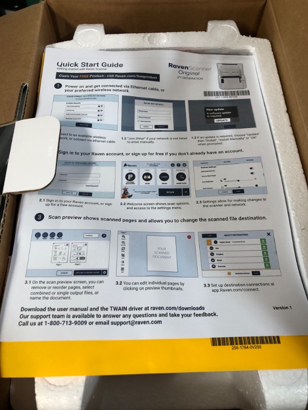Photo 1 of Raven Original Document Scanner - Huge Touchscreen, Color Duplex Feeder (ADF), Wireless Scanning to Cloud, WiFi, Ethernet, USB, Home or Office Desktop (2nd Gen) Black