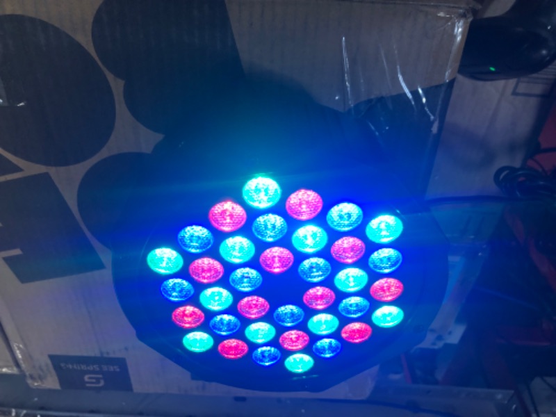 Photo 2 of 36 LED Stage Lights, AOELLIT RGB Sound Activated DJ Par Lights Compatible with DMX-512 & Remote Uplights for Events Wedding Party - 8 Pack