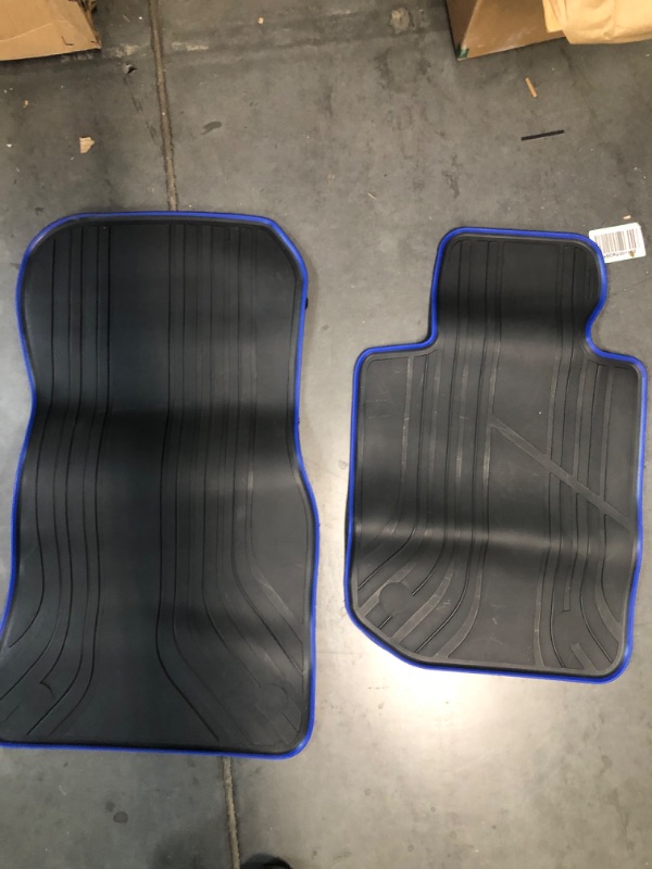 Photo 1 of San Auto Car Floor Mat Custom Fit for BMW 3/4 Series 2019 2020 2021 2022 F30 F31 F32 F33 F36 320i 328i 330i 335i Black Navy Blue Rubber Auto Floor Liners Set All Weather Protection Heavy Duty Odorless Blue edge 2019-2022Version