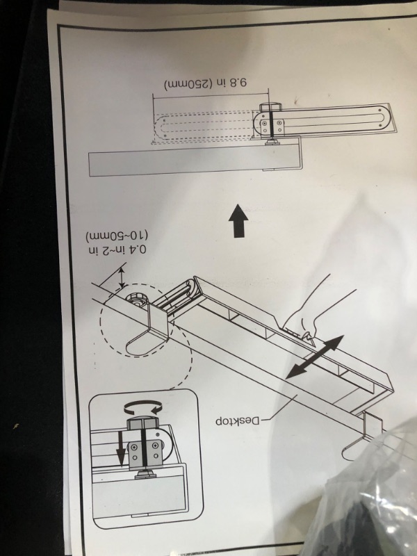 Photo 2 of Stand Up Desk Store Large Clamp-On Retractable Adjustable Height Under Desk Keyboard Tray | for Desks Up to 1.5" (Large, 33" Wide) Large Black