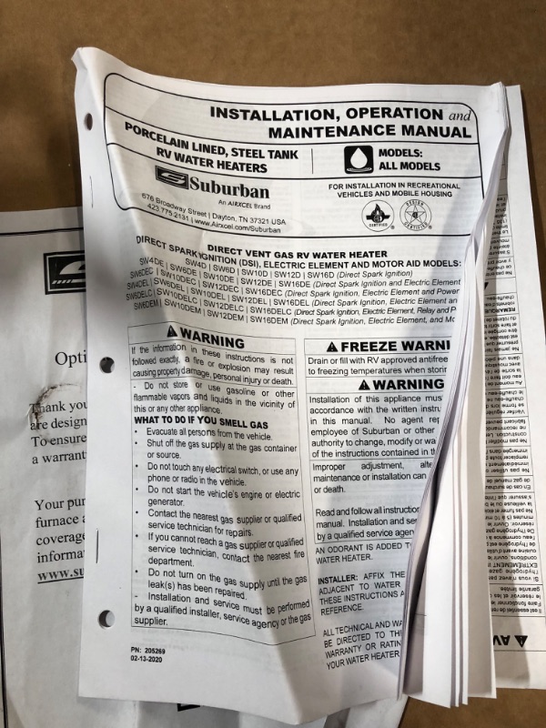 Photo 5 of SUBURBAN MFG 5243ASW10DE 10-G Direct Spark,ELEC ELMNT