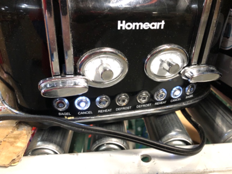 Photo 2 of **USED**Homeart Chelsea 4-Slice Retro Toaster - Stainless Steel With Black  