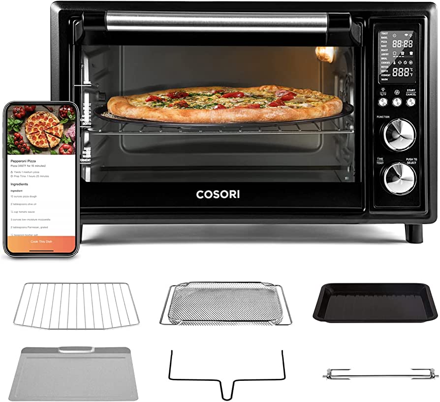 Photo 1 of 4.5 out of 5 stars10,568 Reviews
COSORI Air Fryer Toaster Oven Combo 12 Functions Smart 30L Large Countertop Dehydrator 13" pizza, 100 Recipes & 6 Accessories Included, Work with Alexa CS130-AO, WiFi-Black