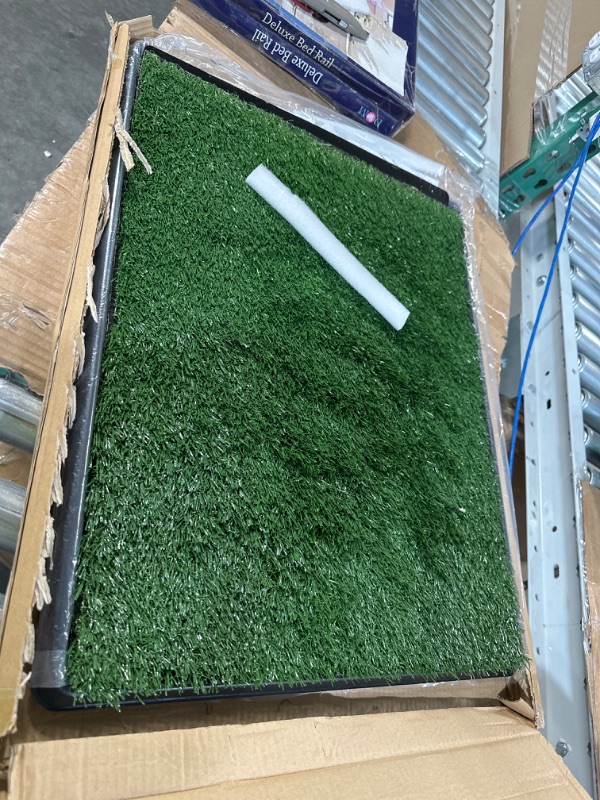 Photo 2 of Artificial Grass Puppy Pee Pad for Dogs and Small Pets - 20x25 Reusable 3-Layer Training Potty Pad with Tray - Dog Housebreaking Supplies by PETMAKER