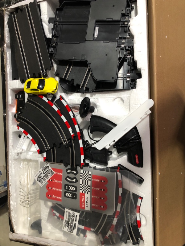 Photo 2 of *SEE INFO* *INCOMPLETE* Joysway: Super 251 USB Power Slot Car Racing Set, LED Headlights, Strong Magnetic Base, Mechanical Lap Counter 