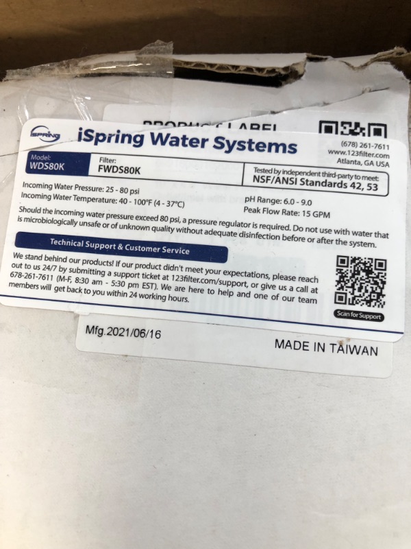 Photo 4 of **SEE NOTES**
iSpring WDS80K Anti-Scale 10" x 4.5" Whole House Water Filter 7.2"D x 7.2"W x 13"H