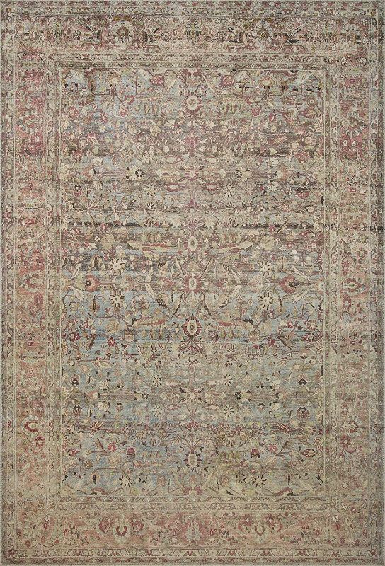 Photo 1 of **USED BUT APPEARS NEW** Loloi II Adrian Collection ADR-06 Ocean / Clay, Traditional 5'-0" x 7'-6" Area Rug 