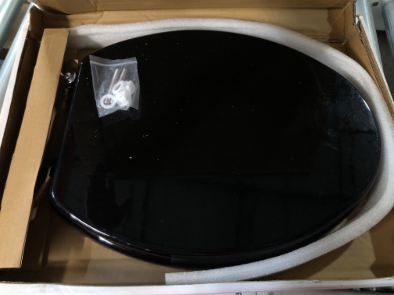 Photo 2 of [USED] Black Elongated Toilet Seat Elongated 