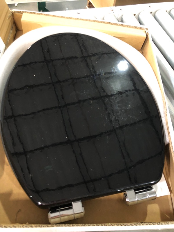 Photo 2 of [USED] Angel Shield Toilet Seat -  Elongated Black