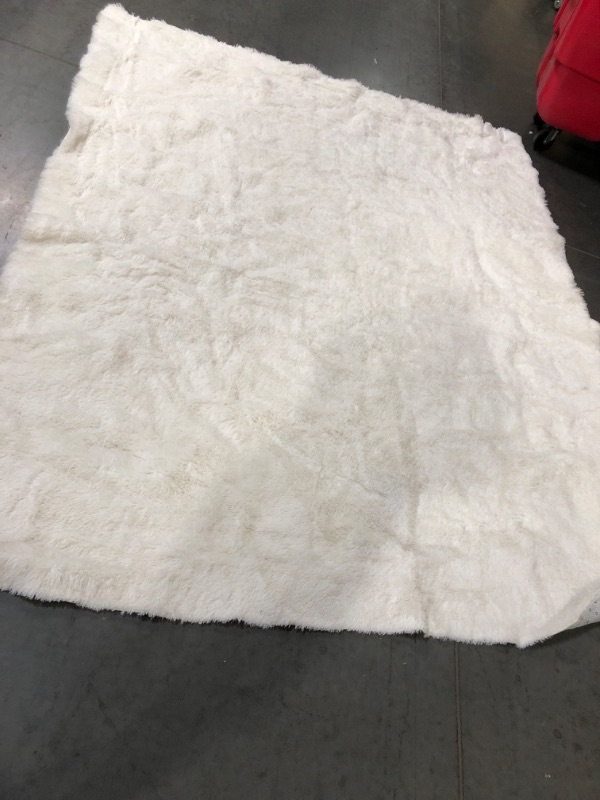 Photo 1 of 7ft by 9.5 ft Faux Fur Rug (white) 