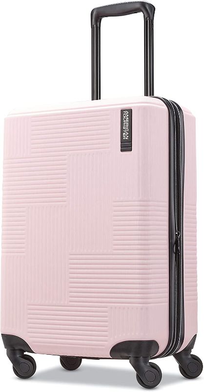 Photo 1 of **USED** VERY USED** American Tourister Stratum XLT Expandable Hardside Luggage with Spinner Wheels, Pink Blush, Carry-On 21-Inch
