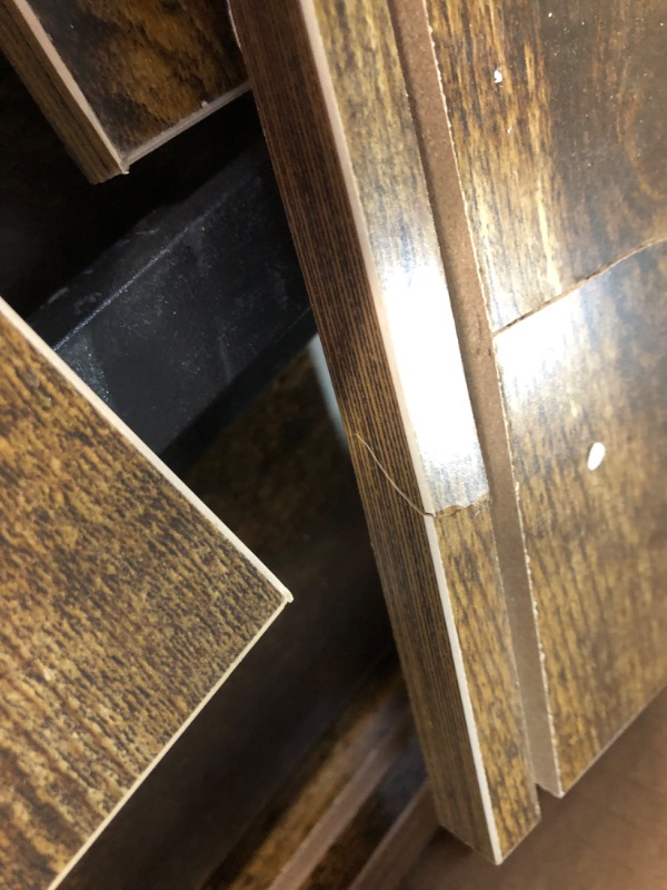 Photo 1 of [DAMAGE] Rustic Brown Narrow End Table with Charging Station