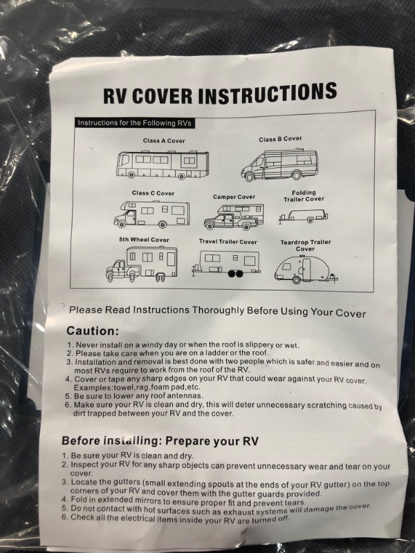 Photo 4 of [USED] Fonzier 6 Layers Top Travel Trailer RV Cover - 24’1”-26’