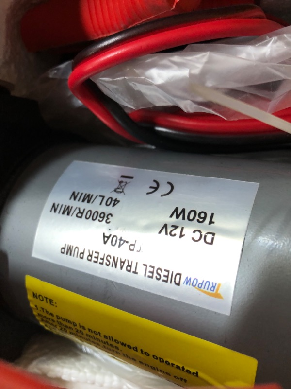 Photo 3 of [USED] Trupow 12V DC 10GPM Electric Self-priming Diesel Kerosene Oil Fuel Transfer Extractor Pump