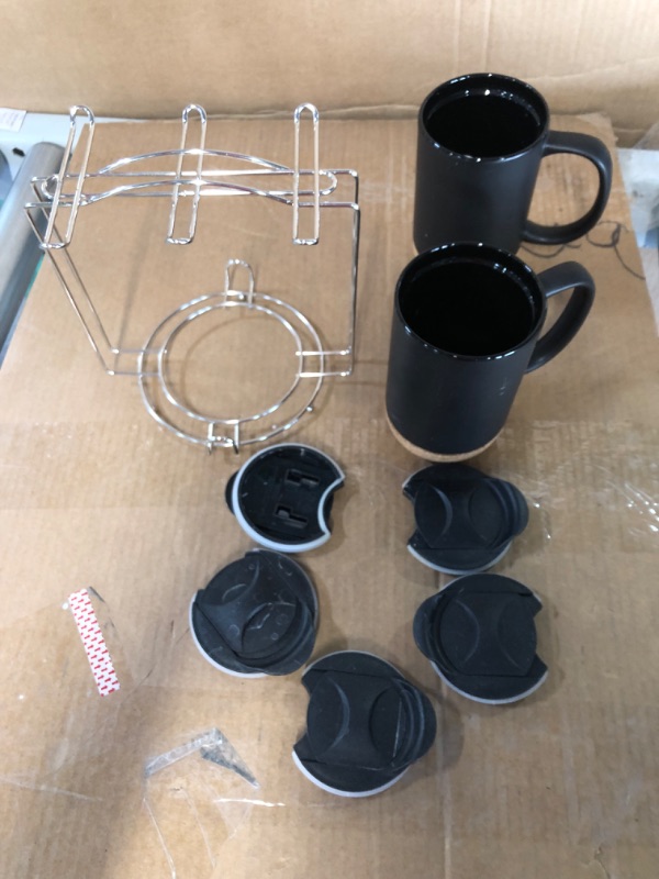 Photo 4 of [SET - DAMAGE] Ceramic Coffee Mugs with Cork Bottom + Mug Rack