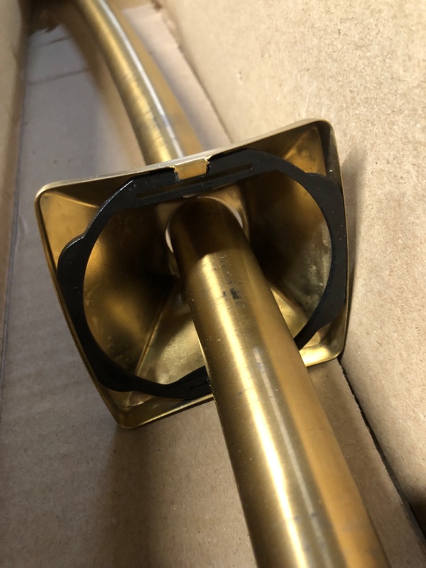 Photo 2 of [DAMAGE] Moen Brushed Gold 72-Inch Permanent Mount Adjustable Curved Shower Rod
