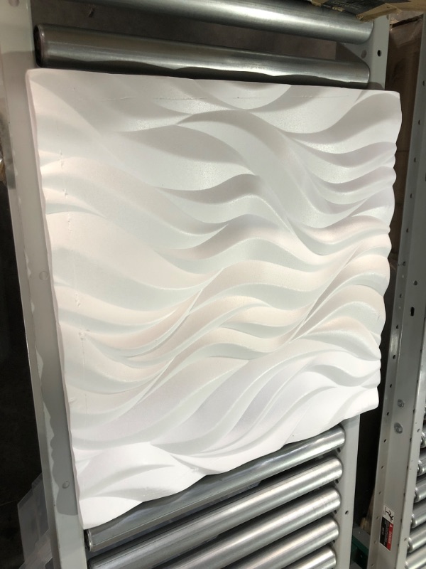 Photo 4 of [DAMAGE] 3D Styrofoam Wall Panels in Modern Wave Design 12pc