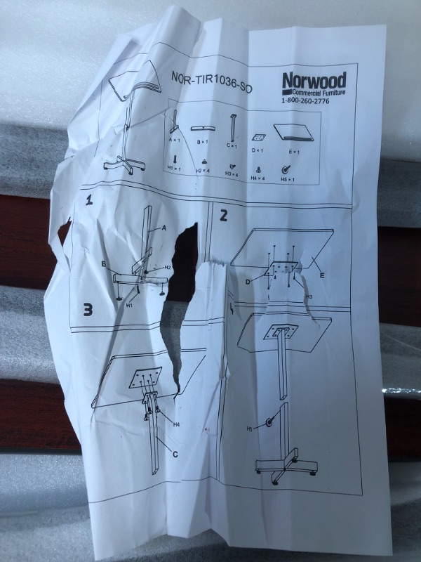 Photo 2 of Norwood Commercial Furniture NOR-TIR1036-SO Adjustable- Height Lectern Stand