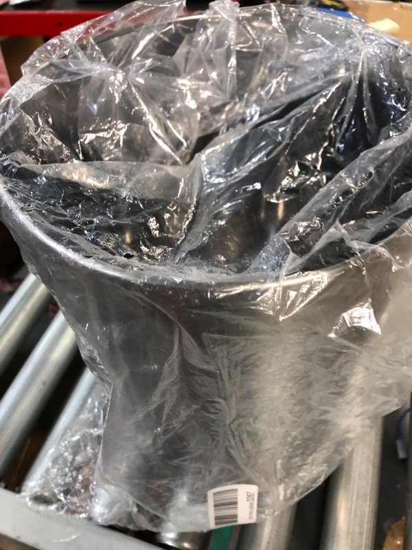 View 2 of mDesign Stainless Steel Round Metal Trash Can,14 inch