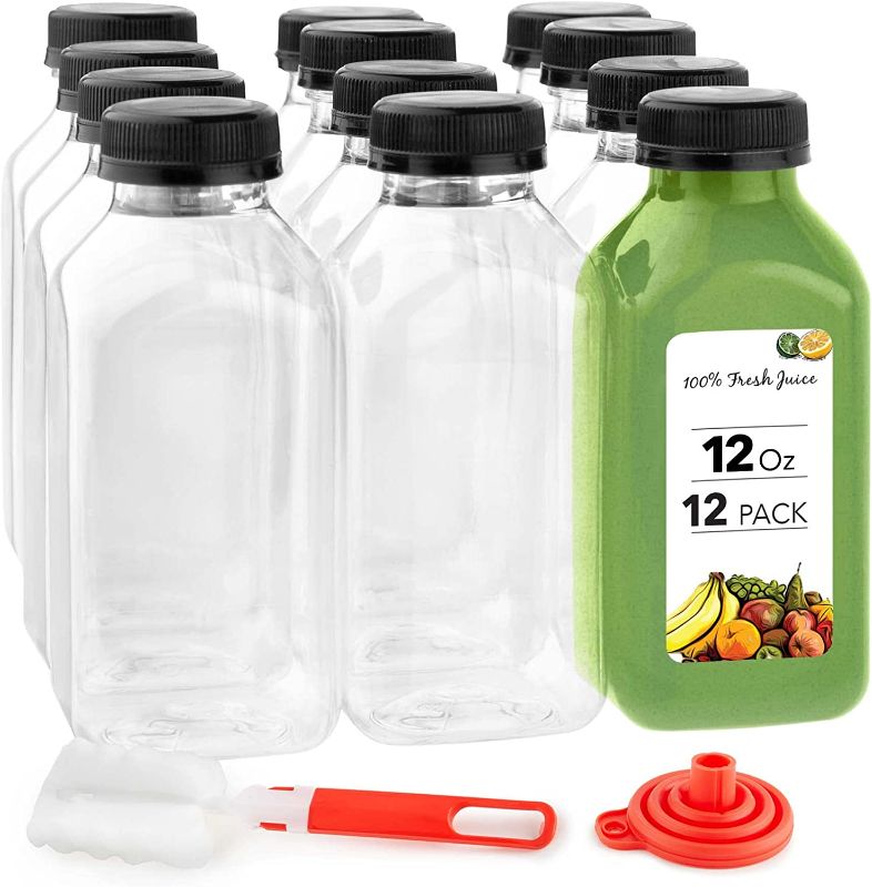 Photo 1 of 12 oz Juice Bottles with Caps for Juicing (12 pack)