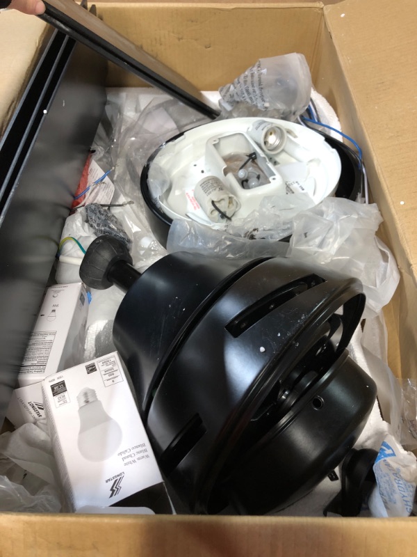 Photo 3 of **FOR PARTS**Aerodyne 52 in. Indoor Matte Black Smart Ceiling Fan with Light Kit and Remote Control