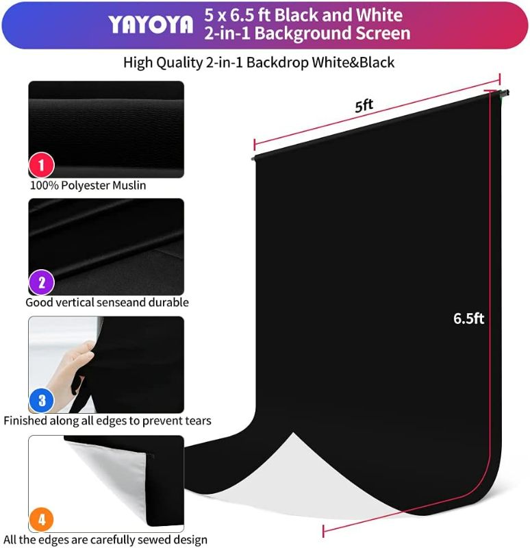Photo 1 of YAYOYA Black White Backdrop Screen 