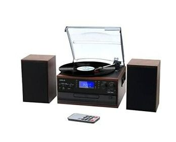 Photo 1 of **NOT TESTED**JORLAI All-in-1 Record Player External Stereo Speakers 3 Speeds Vinyl Vintage