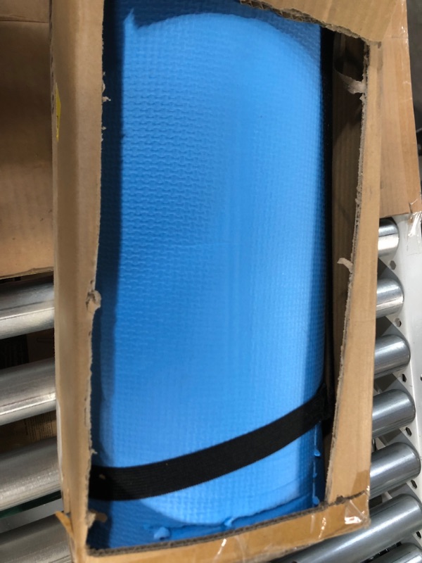 Photo 1 of Extra Thick Yoga Mat Collection - Non Slip Comfort Foam, Durable Exercise Mat For Fitness, Pilates and Workout With Carrying Strap By Wakeman Fitness Light Blue