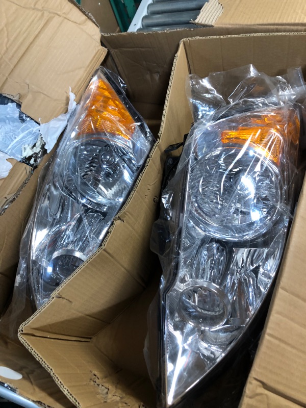 Photo 2 of JSBOYAT Headlight Assembly Replacement for 07-11 Honda CR-V Driver and Passenger Side Chrome Housing with Amber Reflector w/o Bulbs